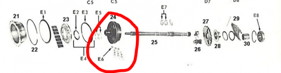 Dual Path Transmission Parts - Forward drum/center support with sealing rings