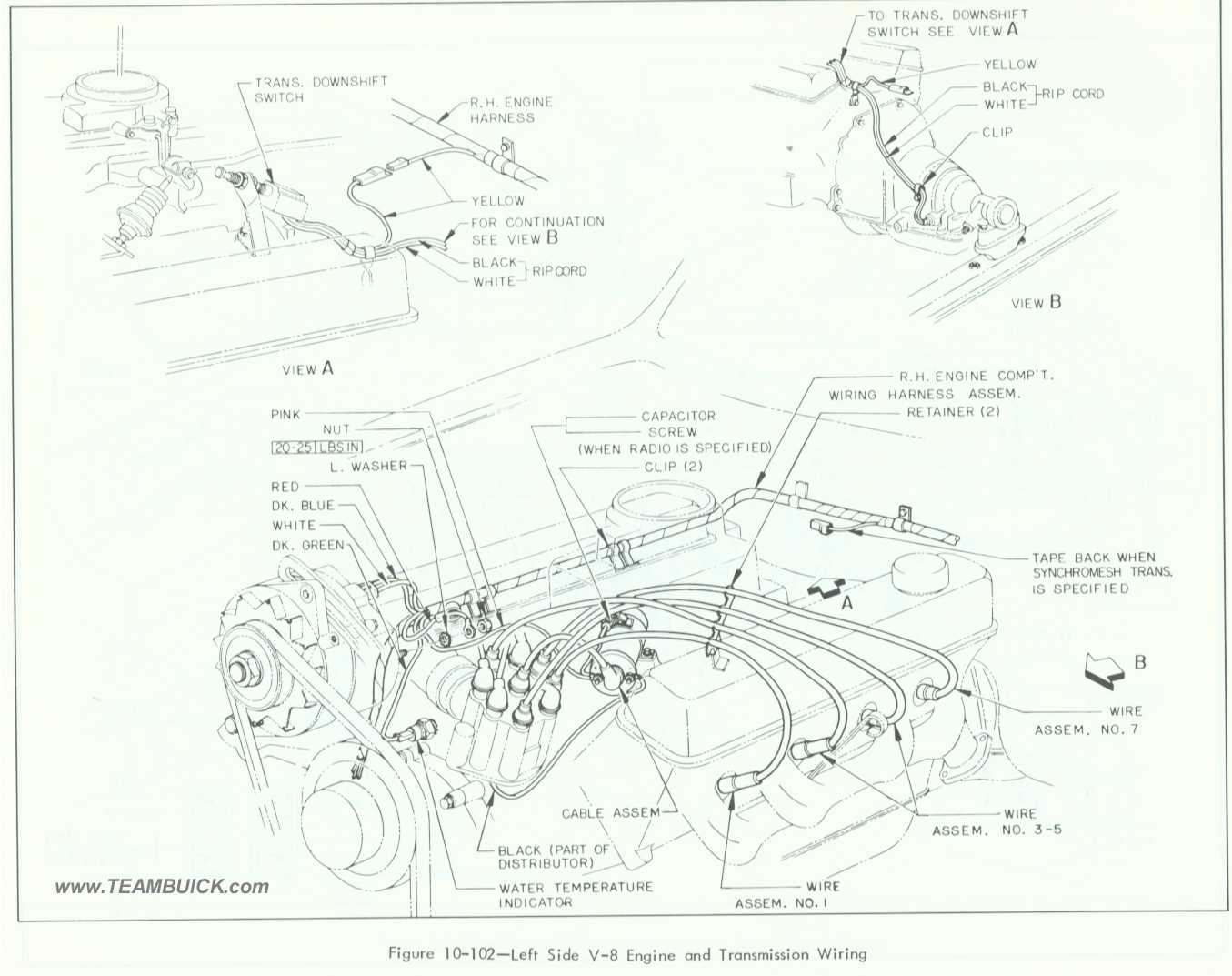 1964 Buick Left Side Engine and Transmission Wiring