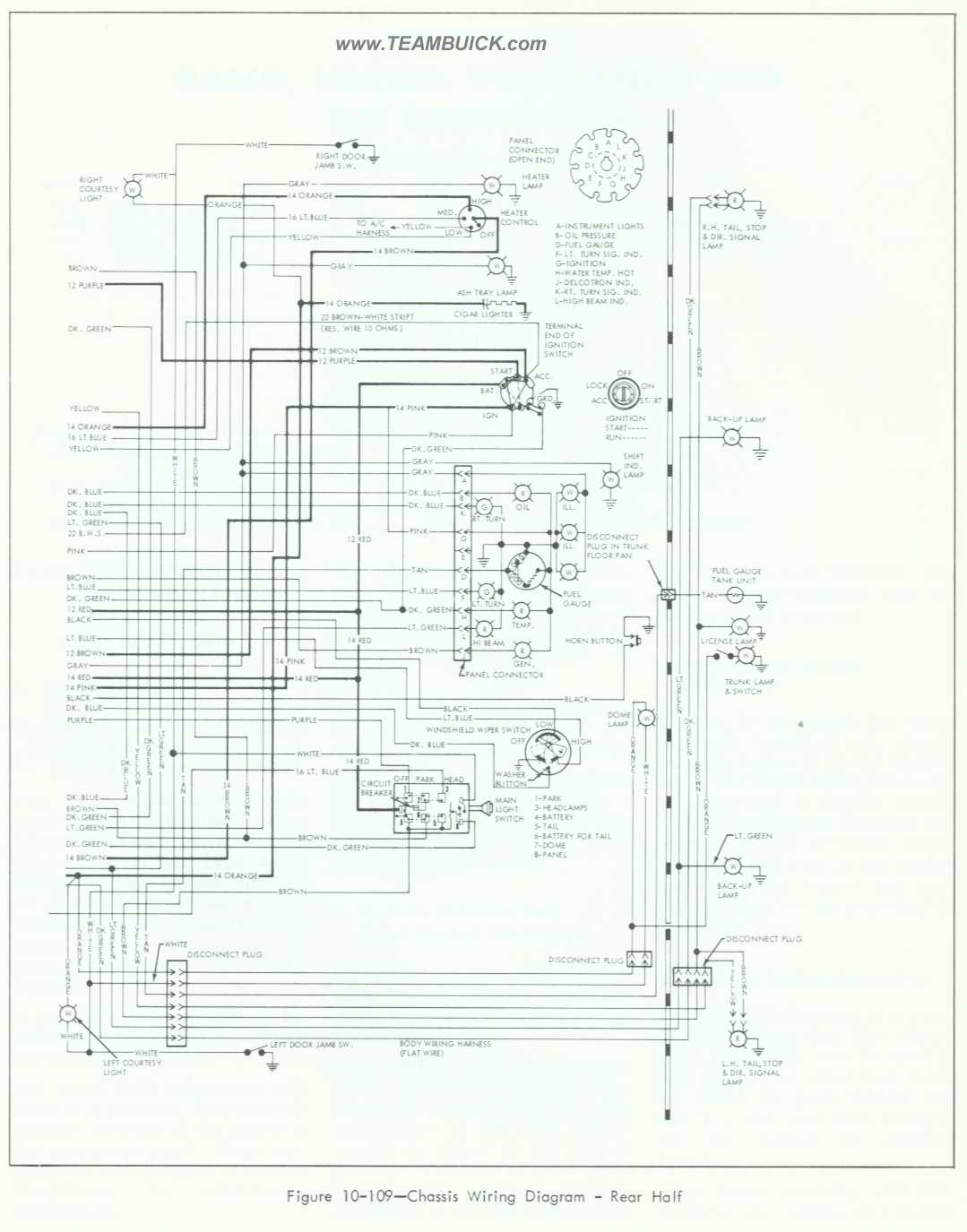 1964 Buick Special - Skylark Wiring Diagram, Rear Half 64 buick skylark wiring diagram 