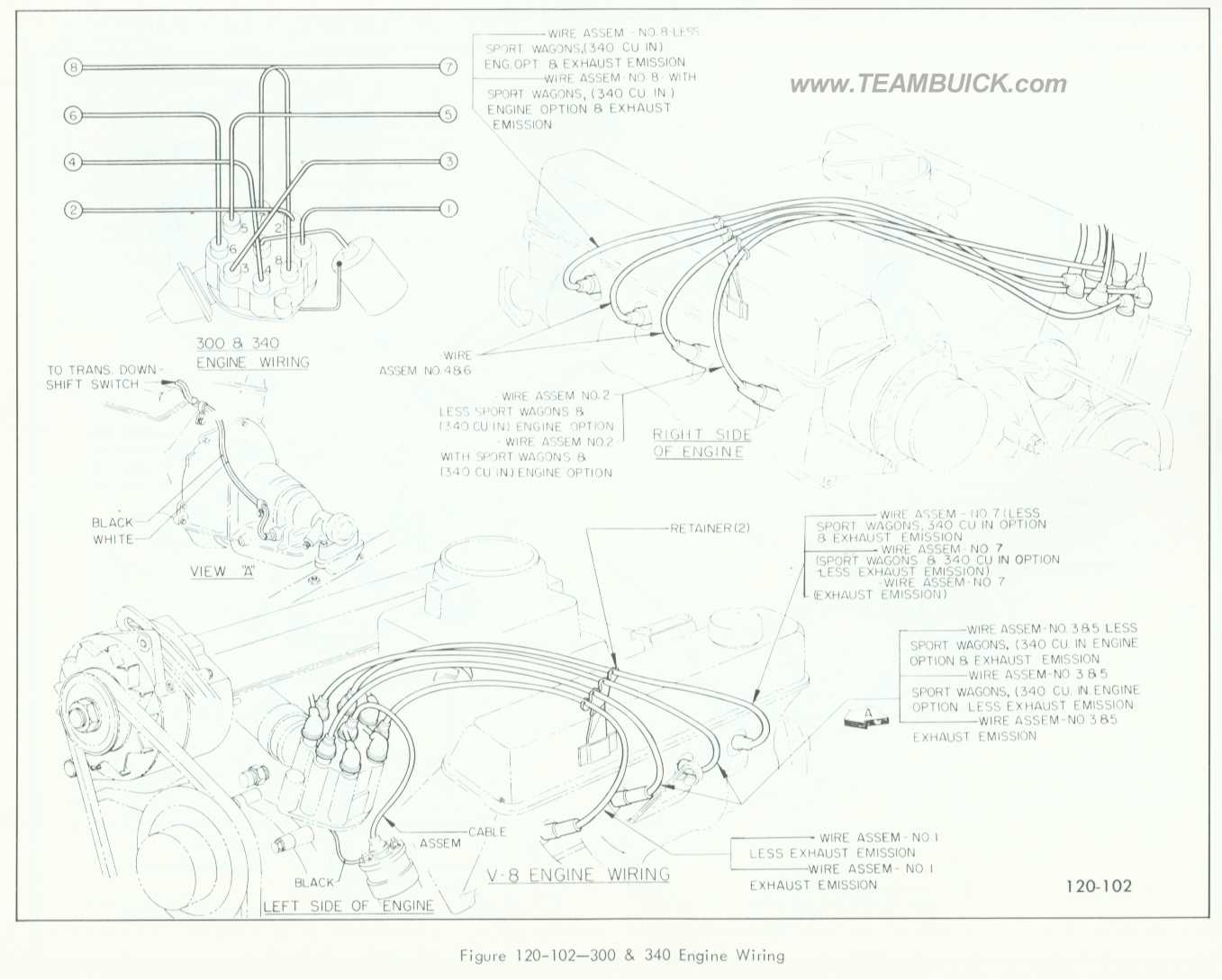 1966 Buick 300 and 340 Engine Wiring