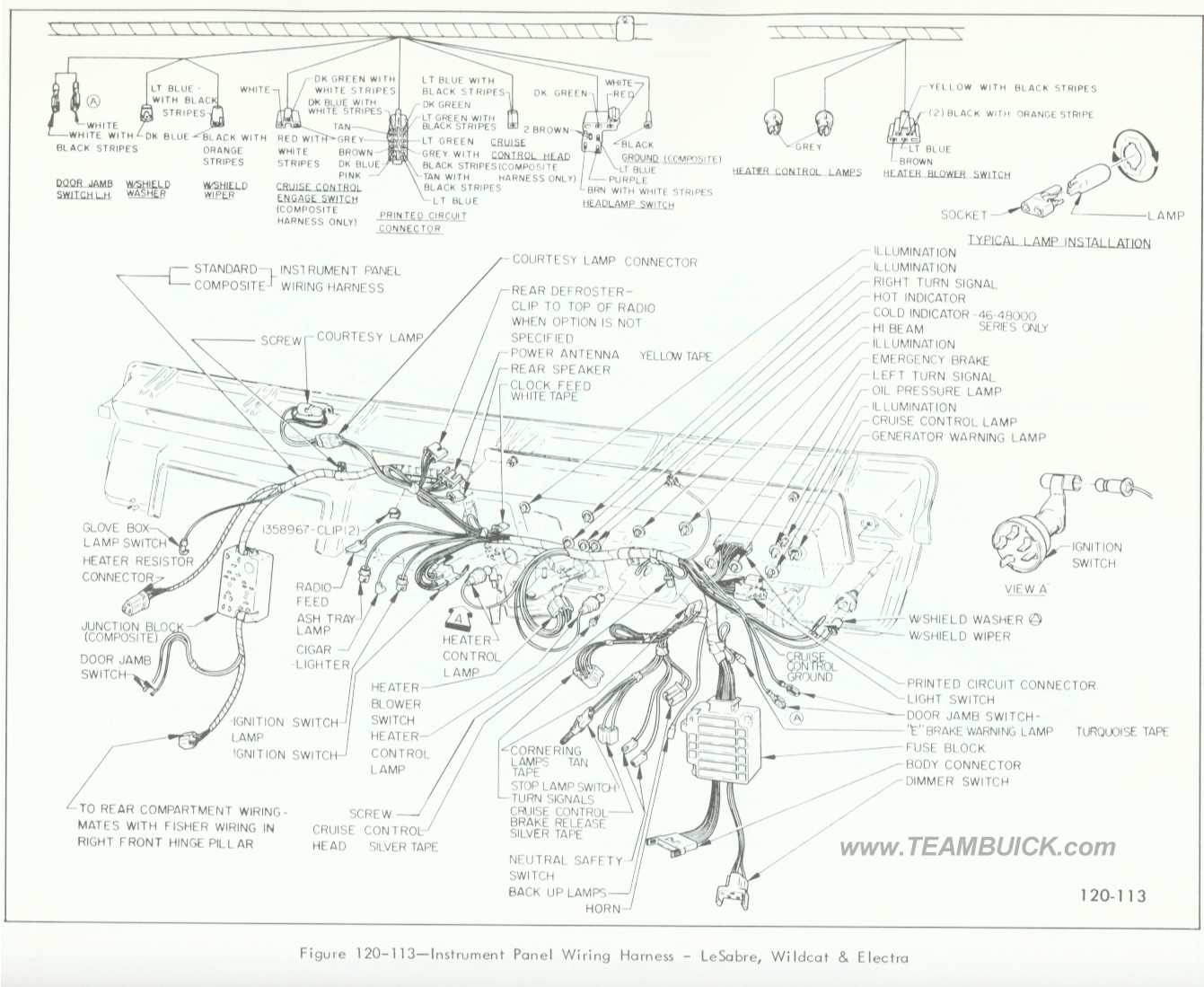 1966 Buick LeSabre, Wildcat and Electra, Instrument Panel Wiring Harness