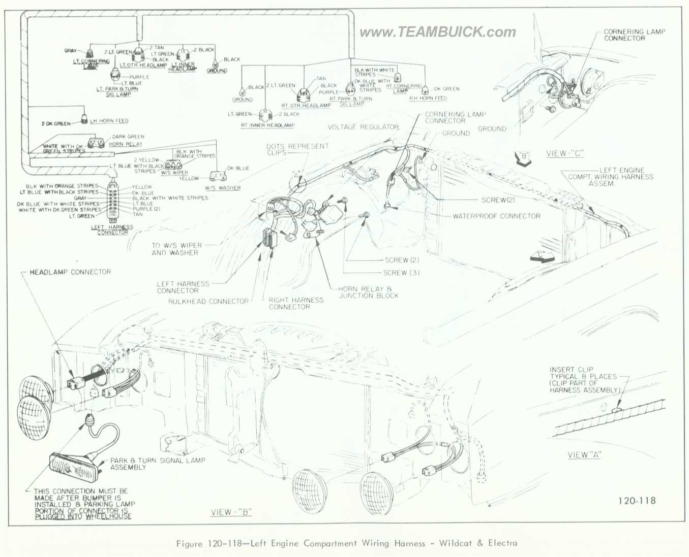 1966 Buick Wildcat and Electra, Left Engine Compartment Wiring Harness