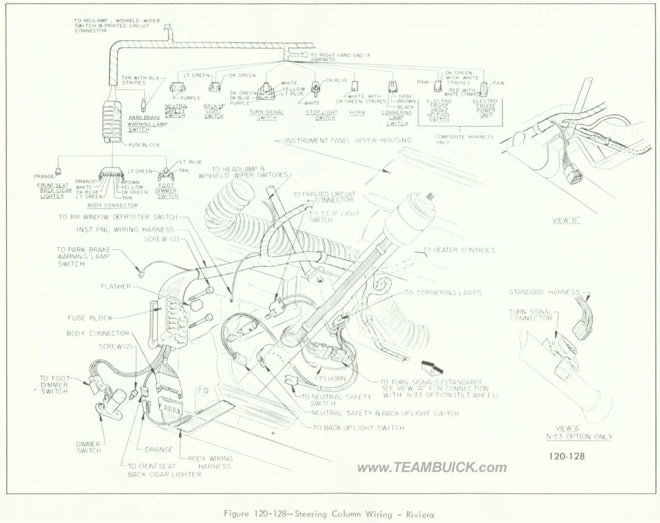 1966 Buick Riviera, Steering Column Wiring