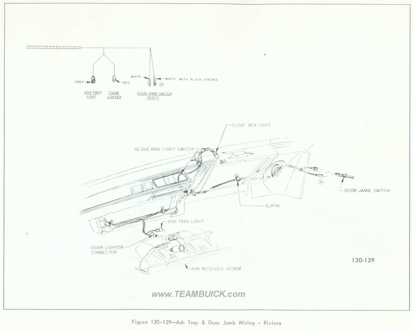 1966 Buick Riviera, Ash Tray and Door Jamb Wiring
