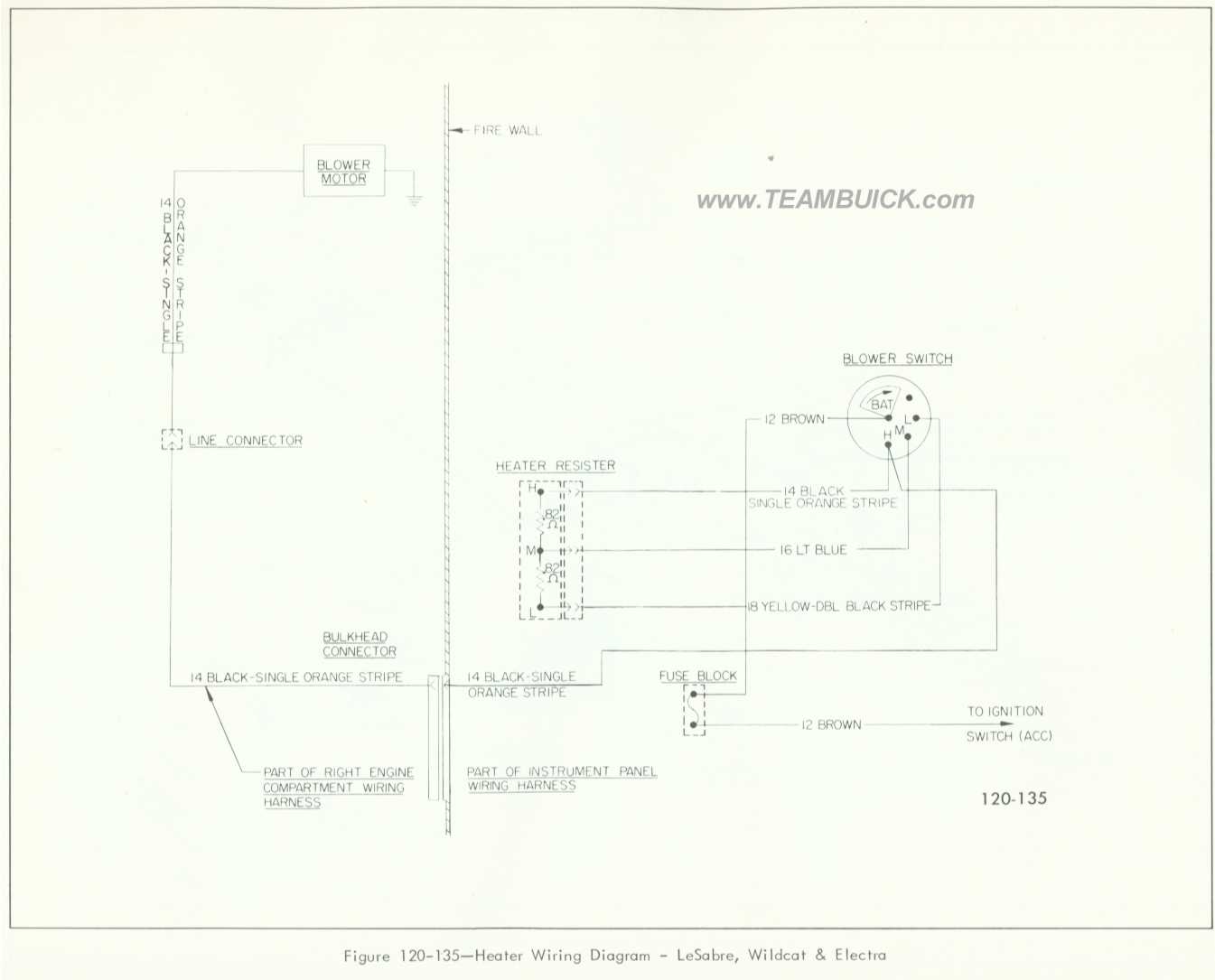 1966 Buick LeSabre, Wildcat, Electra, Heater Wiring Diagram wiring diagram buick wildcat 