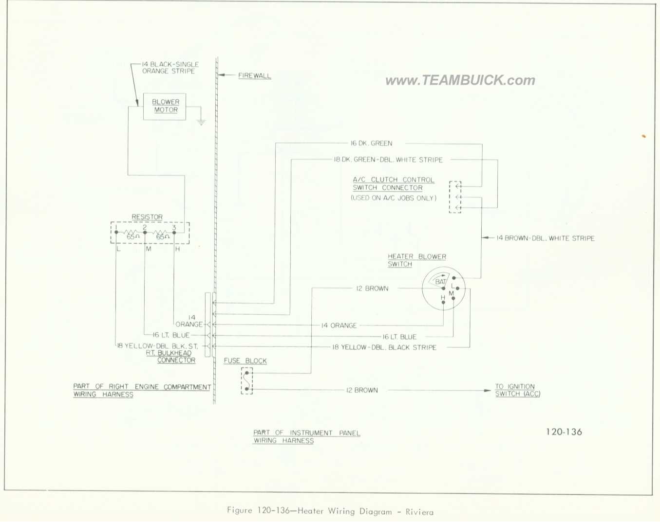 1966 Buick Riviera, Heater Wiring Diagram