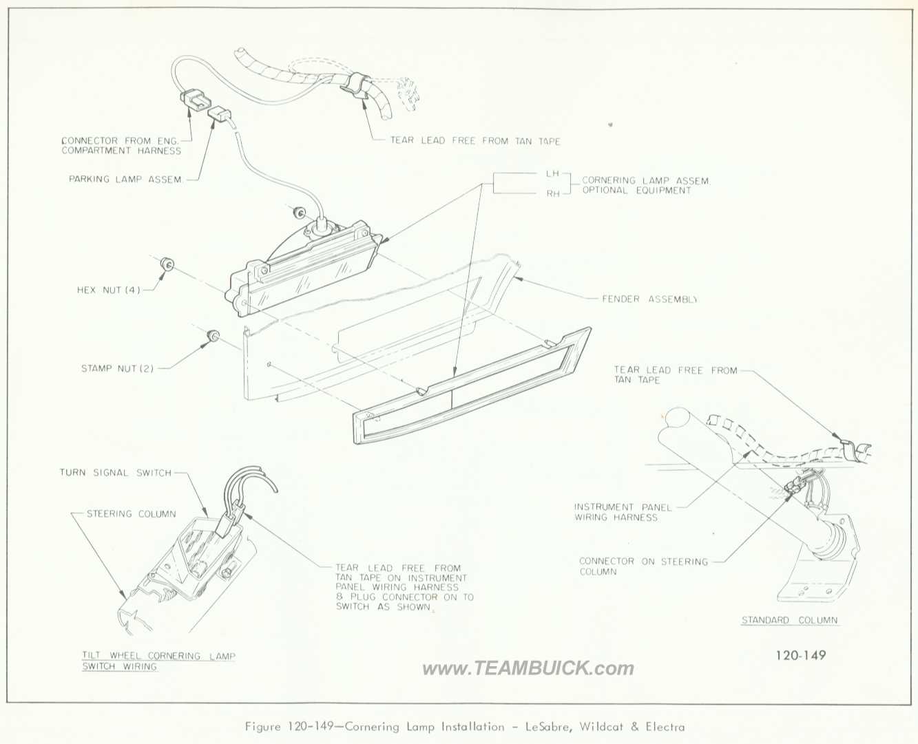 1966 Buick LeSabre, Wildcat, Electra, Cornering Lamp Installation