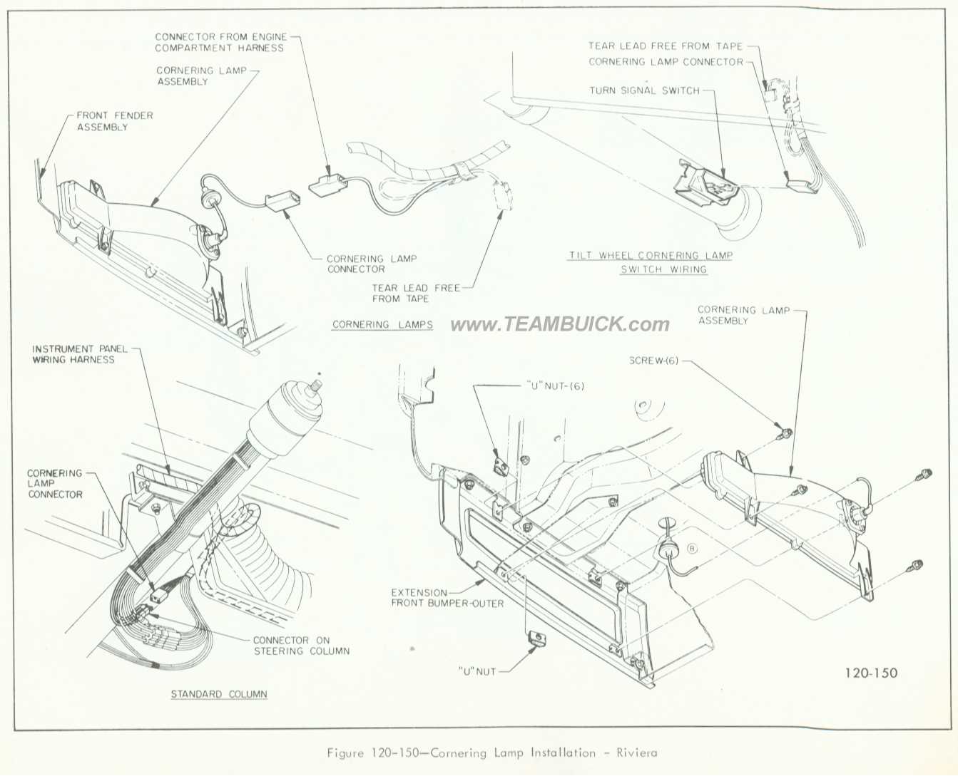 1966 Buick Riviera, Cornering Lamp Installation