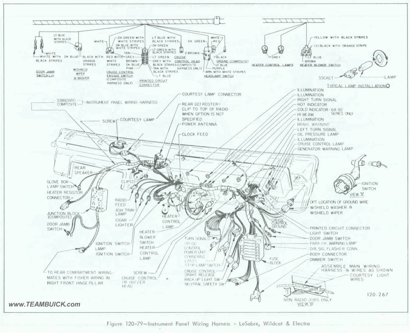 1967 Buick LeSabre, Wildcat, Electra, Instrument Panel Wiring Harness