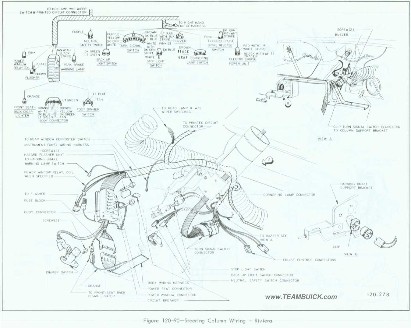 1967 Buick Riviera, Steering Column Wiring