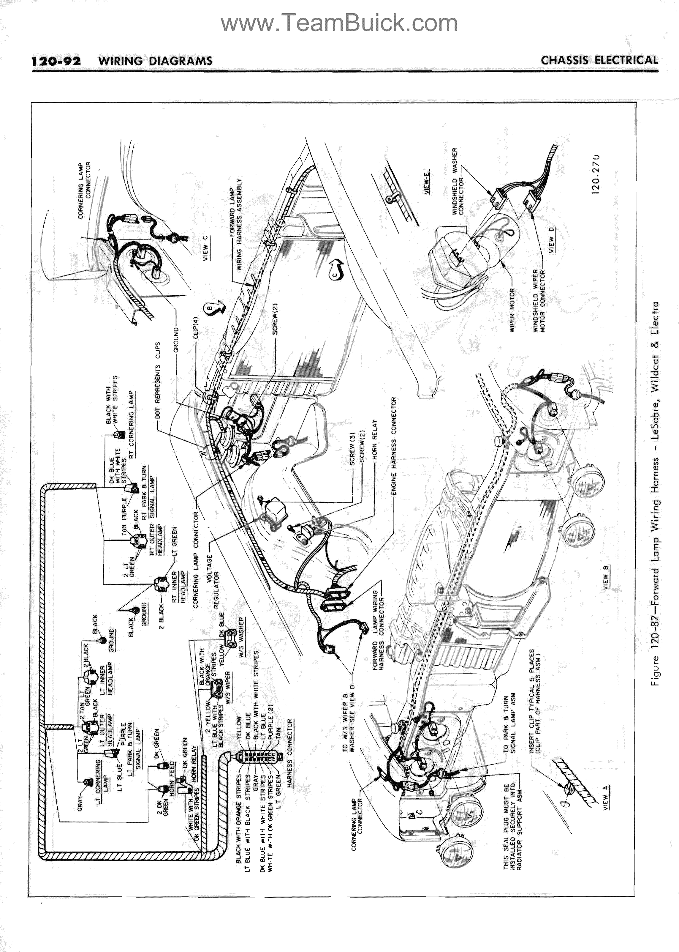 1967 Buick LeSabre, Wildcat, Electra, Forward Lamp Wiring Harness